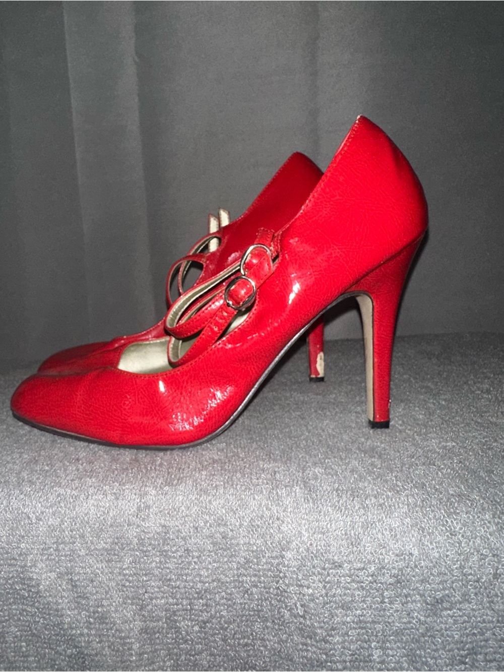 Shoe Dazzle Red Patent Mary Jane High Heels